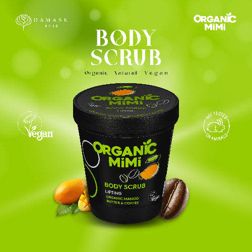 Organic Mimi Body Scrub Lifting Mango & Coffee by Damask Rose