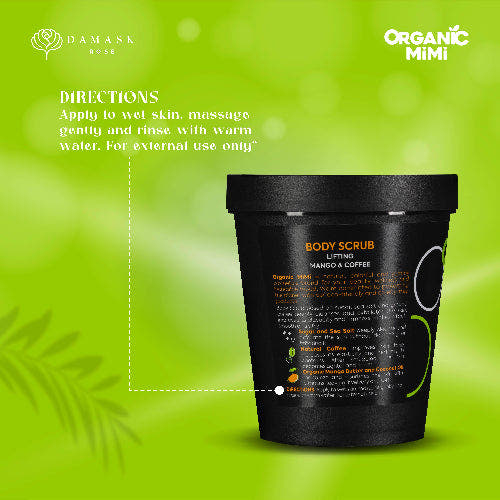 Organic Mimi Body Scrub Lifting Mango & Coffee by Damask Rose