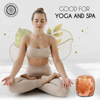 Himalayan Pink Salt Tea Light Holder by Pride of India – Salt Candle Holder – Room Décor Item – Great for Creating an Ambiance – Ideal for Home & Spa Uses – Natural Shape