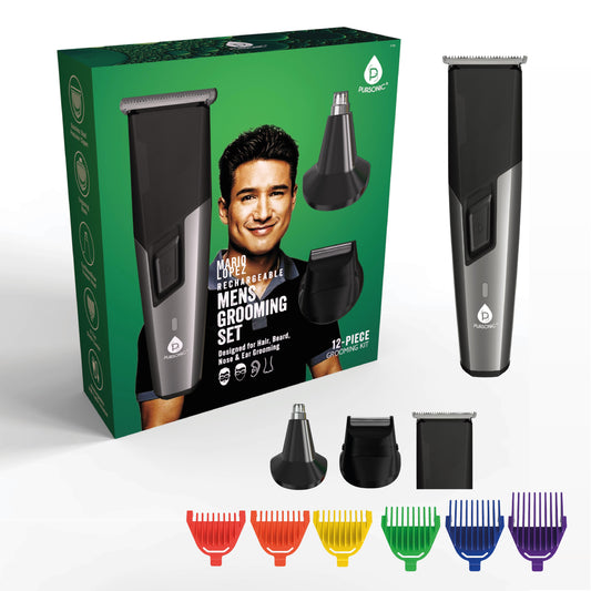 Mario Lopez Rechargeable Men's Grooming Set - Complete Hair, Beard, Nose, and Ear Grooming Kit