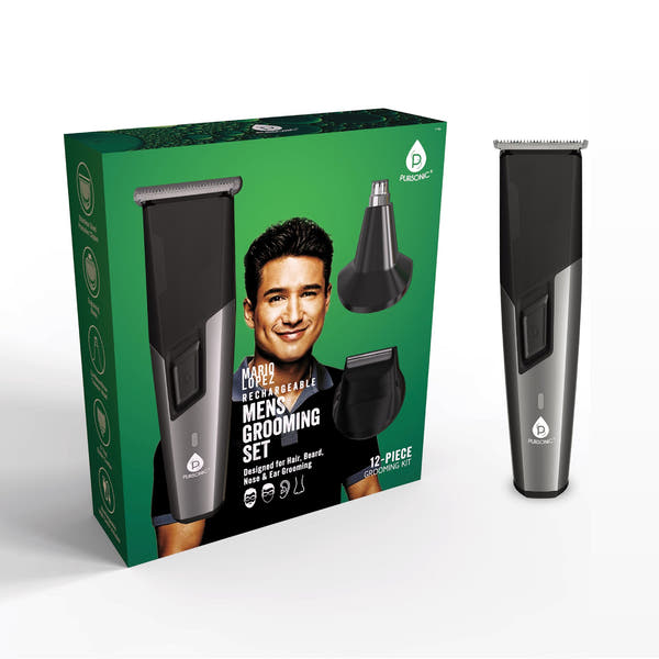 Mario Lopez Rechargeable Men's Grooming Set - Complete Hair, Beard, Nose, and Ear Grooming Kit
