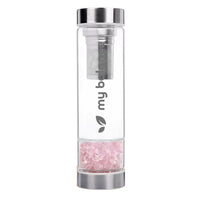 My Balance's High-Quality Borosilicate Glass Bottle with Pink Quartz